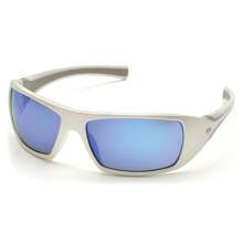 Lunettes de sécurité Pyramex Goliath Monture Blanche Verre Miroir Bleu Glacial