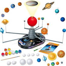 Playz Premium Modellkit för Solsystemet för Barn - 4 Hastighetsmotor, HD Planetariumprojektor, 8 Målarplaneter & 8 Vita Skumkulor