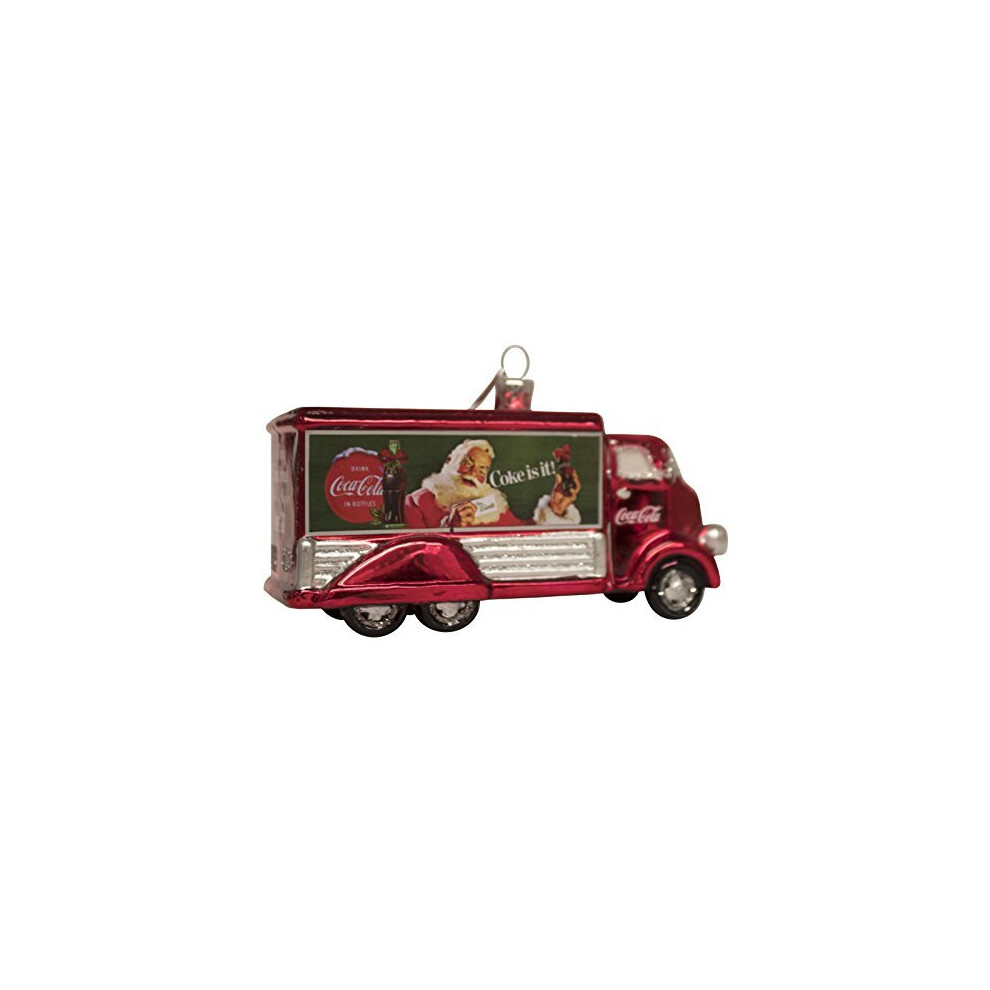 Kurt Adler Coca-Cola Glass Truck Ornament, 5-Inch