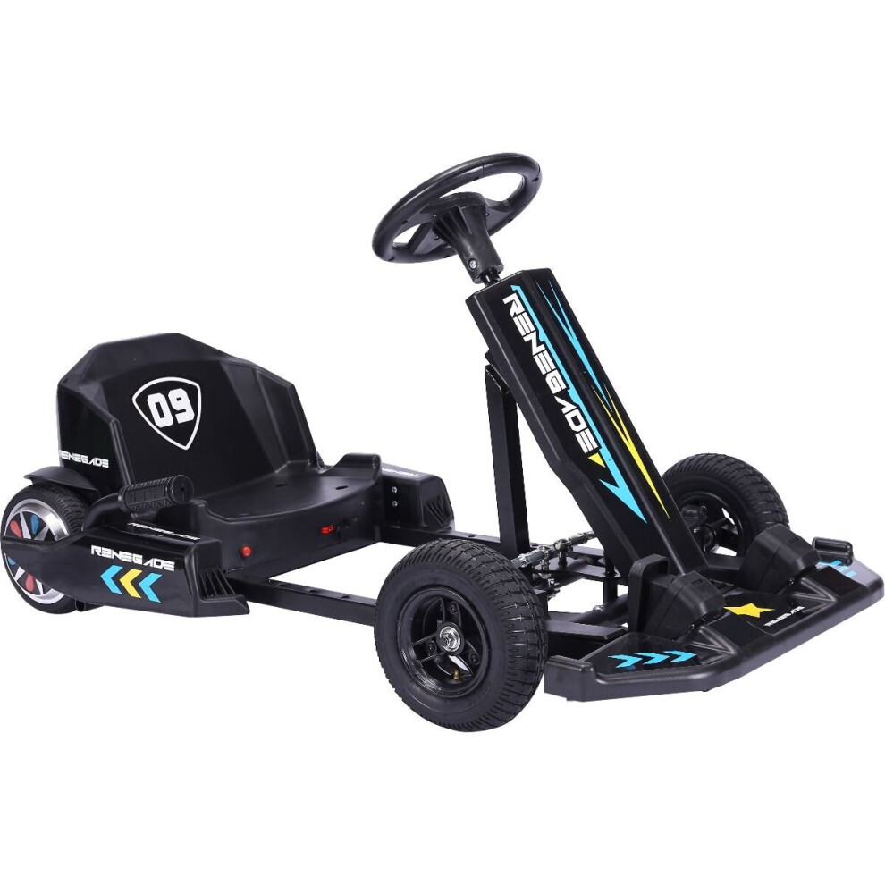 (Black) Renegade Edge 36V Lithium Childrens Ride On Electric Go Kart