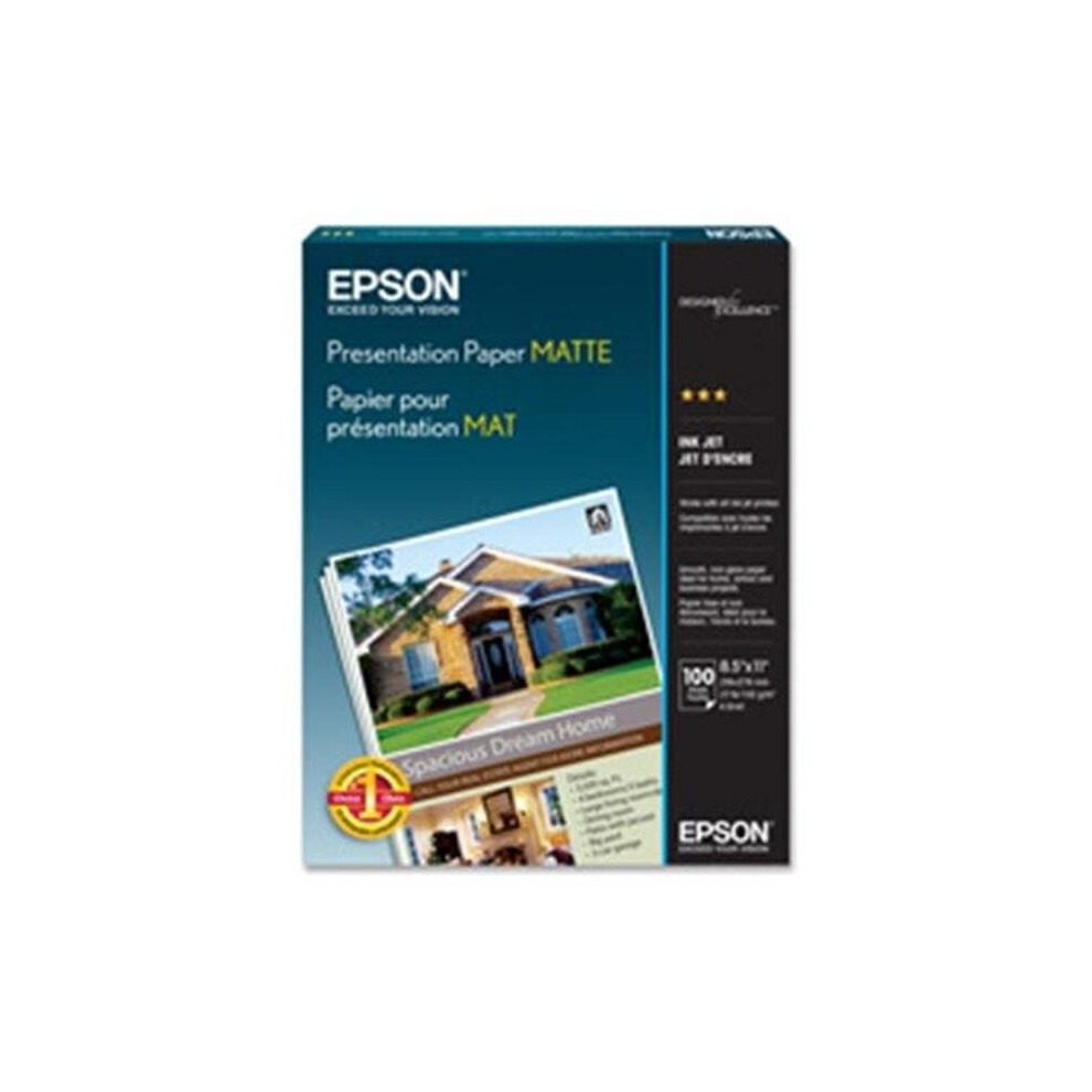 Epson  Matte Presentation Paper, 27 lbs., Matte, 13 x 19, 100 Sheets Per Pack