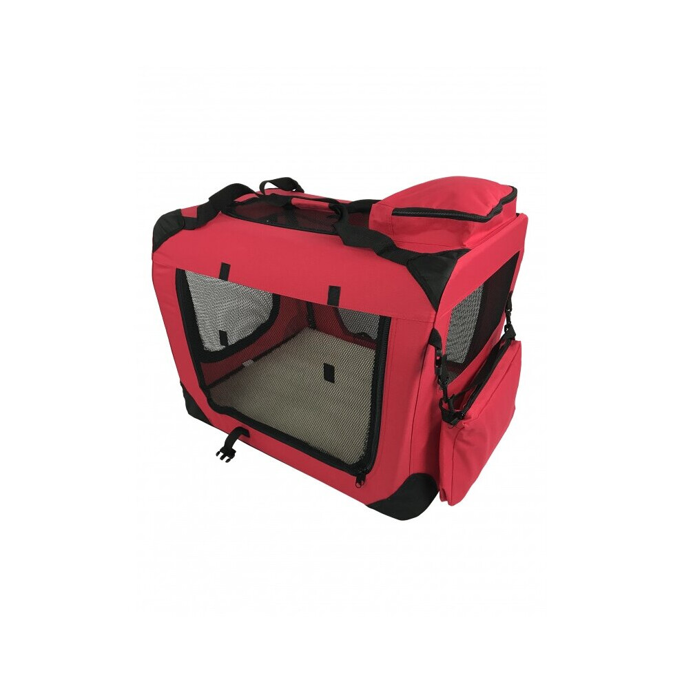 Raygar Red ) Pet Soft Carrier Crate Portable Foldable Medium