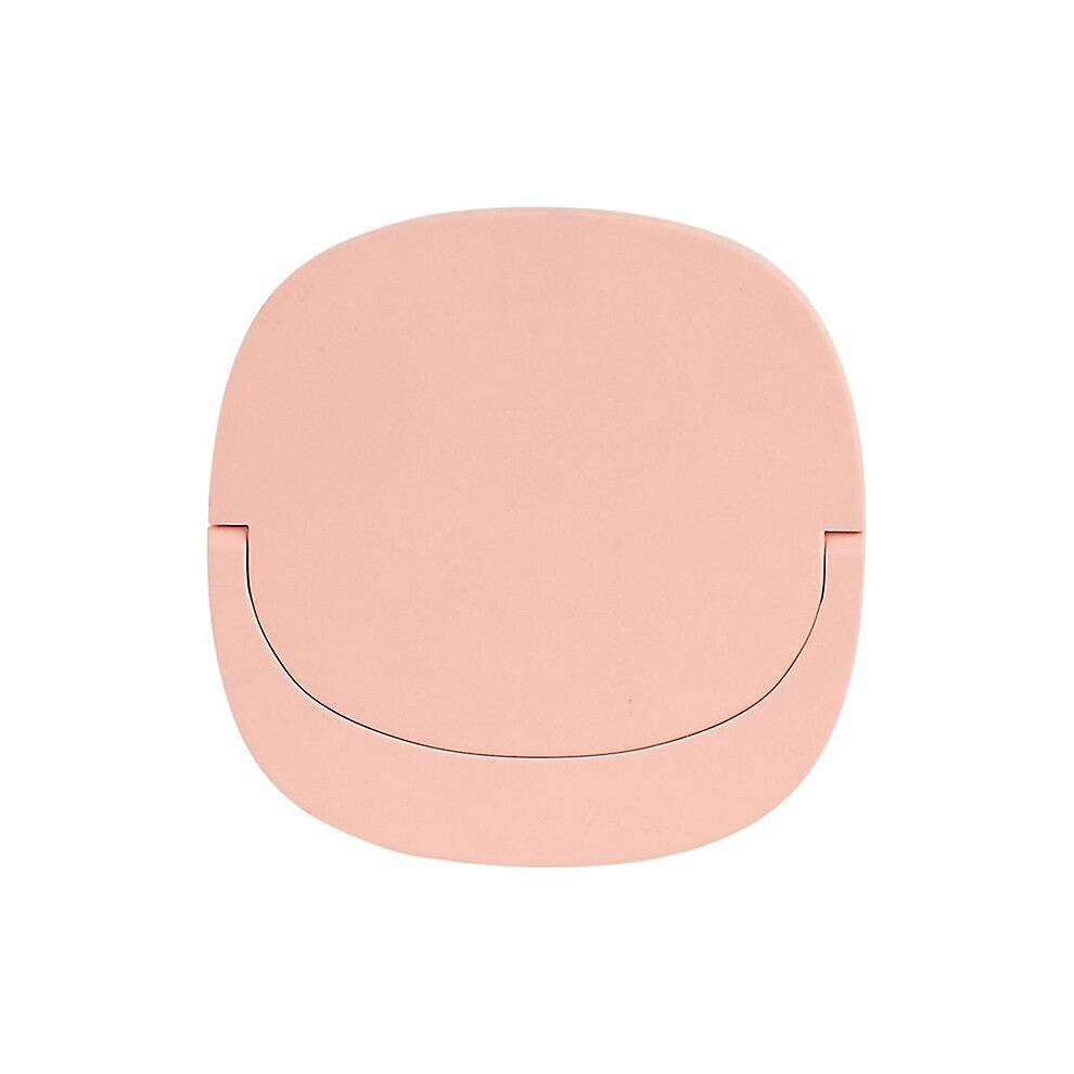 (Pink) Mini Makeup Mirror Usb Folding Vanity Mirror With 3 Light Settings For Travel