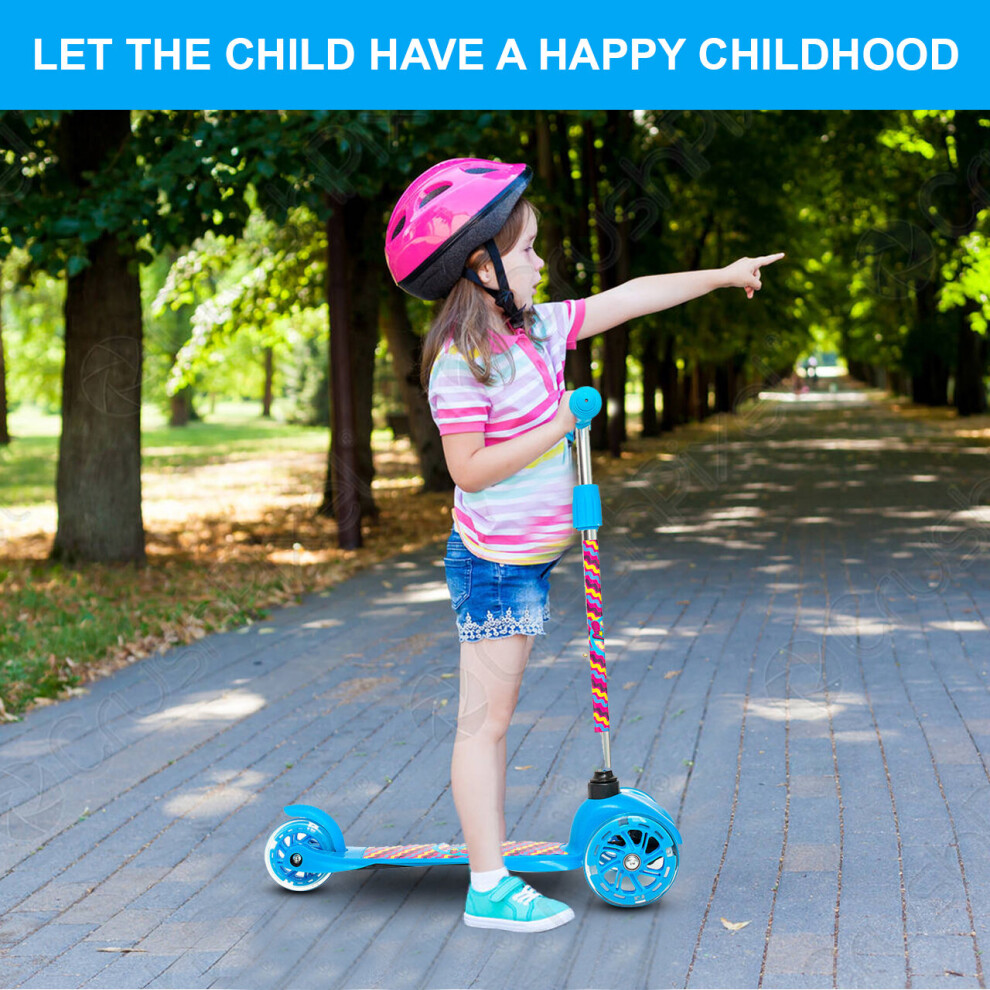 blue-3-wheel--led-flashing-lights-kids-scooter-push-up-folding