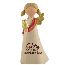 Feather & Grace Angel Figurine Glory To New Born King Guardian Angel Xmas Gift