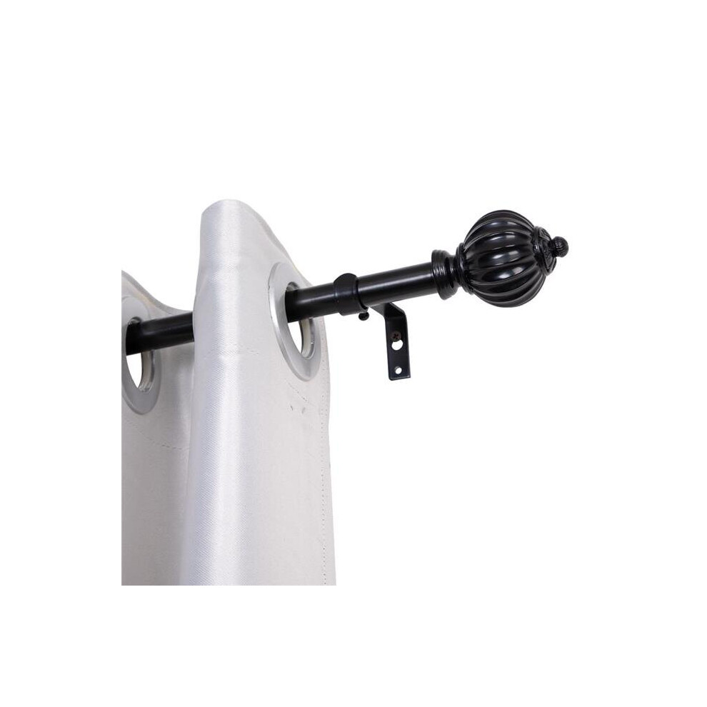 0.75 in. Single Decorative Drapery Adjustable Curtain Rods for Windows 86 to 120 in. - Black-image-OPC-PB7BQM2-NEW