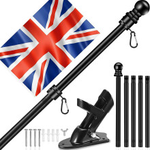 Mounted Mount Telescopic Flag Pole Top Gold Ball Aluminum Flagpole