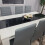 Modern White and Black Wood Dining Table With 6 Grey Metal Chairs 9