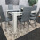 Modern White and Black Wood Dining Table With 6 Grey Metal Chairs 12
