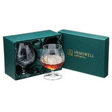 Hemswell crystal Brandy Snifters Set of 2 Wicklow Bourbon 85oz with Satin Lined Presentation gift Box European