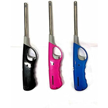 V7Â 3 X BBQ Lighter Gas Cooker Oven Stove Clicker Long Lighter Camping Refillable Candle Fire Stem Gas Safety Lock