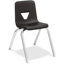16 in. Seat-height Stacking Student Chair - Black
