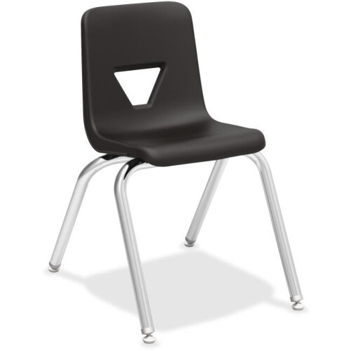 16 in. Seat-height Stacking Student Chair - Black