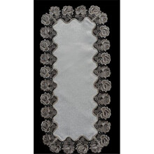 H0987 Cocoa Rose Square Doily, 24 in.