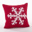 SARO  18 in. Square Studded Snowflake Throw Pillow  Red 1