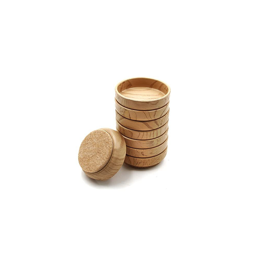 Lookka Beige Felt Floor Cups 60Mm/ 2.4 Inch Round Furniture Felt Castors Non Slip Floor Protector For Chair Legs Furniture (, 8 Pieces)