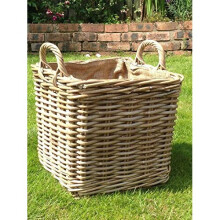 Very Strong Excellent Quality Lined Square Log Basket / Storage Basket