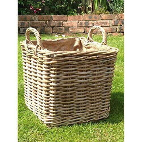 Very Strong Excellent Quality Lined Square Log Basket / Storage Basket