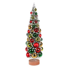 18 in. Frosted Green Tree Red & Green-Gold Balls