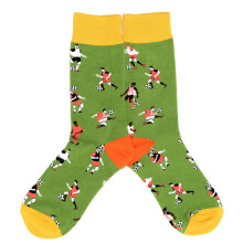 1 Pair Socks Crew Green Football Design Novelty Size UK 4-8 Lucky Pair
