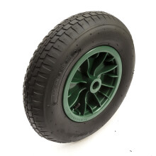 15 Inch 4.80/4.00-8 Wheel &Tyre Dark Green 4 Ply 1" Bore Wheelbarrow