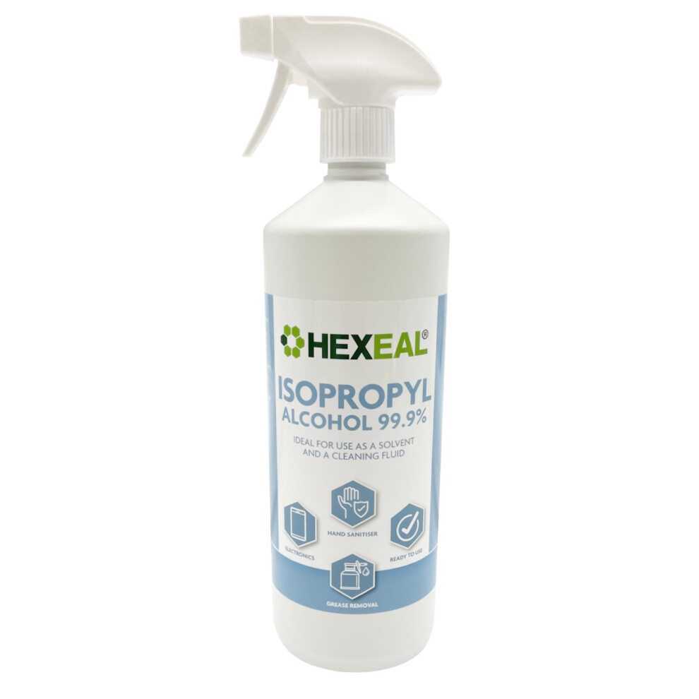 Hexeal IPA 99.9% | 1L Spray | Isopropyl Alcohol/Isopropanol 99.9% | Lab Grade