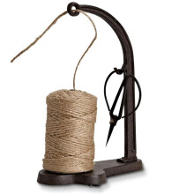 10 in. Twine Holder with Scissors, Dark Brown