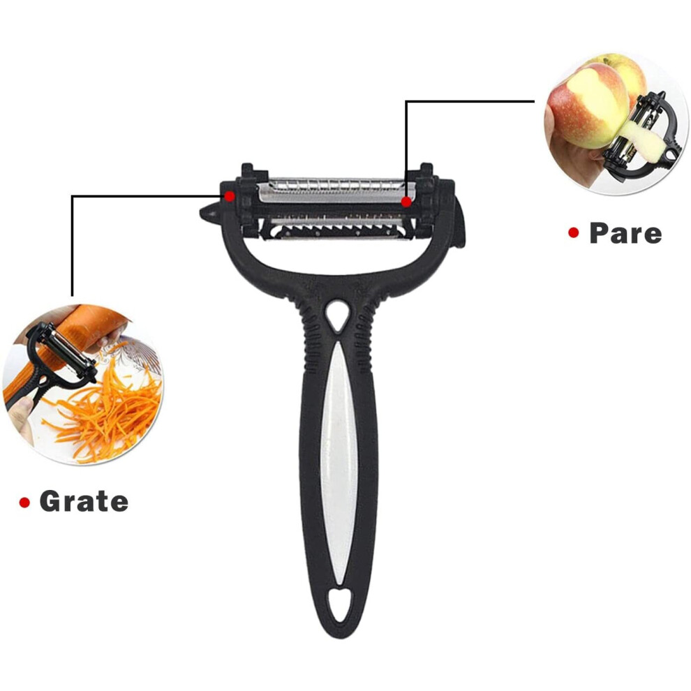 (Black) AEX Kitchen Potato Peeler - Fruit Vegetable Slicer