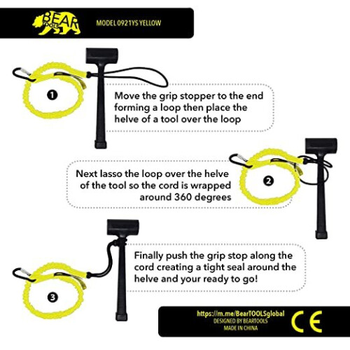 BearTOOLS 3 Foot Yellow Safety Lanyard 2 Pack 2
