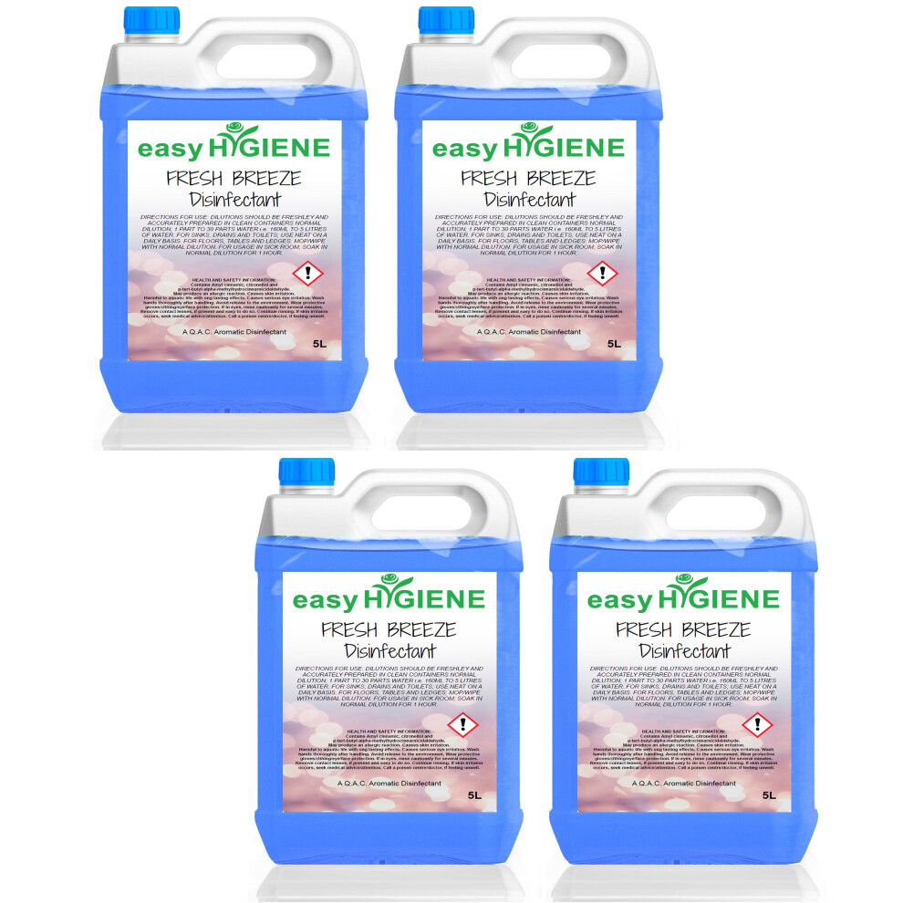 20 Litre FRESH BREEZE Disinfectant 4x 5L FRAGRANCE Kennel Cleaner Patio Pet Dog