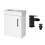 Gloss White 400 Wall Hung Vanity Unit & Matt Black Waterfall Basin Tap & Handle 1