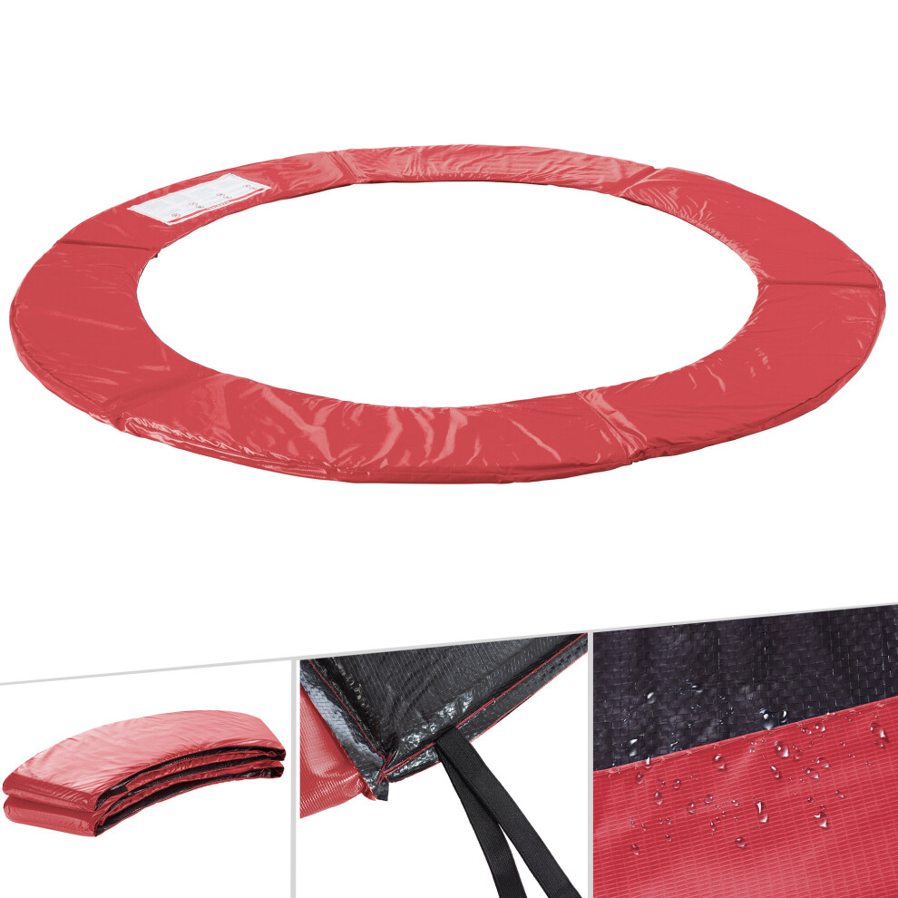 AREBOS trampoline edge cover spring protection Ø 457 cm | trampoline edge protection | trampoline accessories made of PVC and PE | 32 cm wide | red