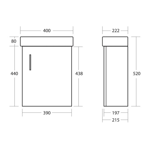 Gloss White 400 Wall Hung Vanity Unit & Matt Black Basin Tap & Handle 2