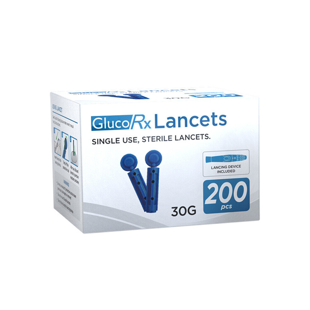 GlucoRX Lancets 200 sterile 30G needles