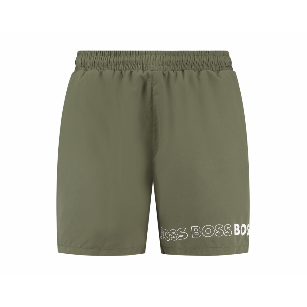 (Green, 2XL) Hugo Boss Dolphin 50469300 Logo Swim Shorts