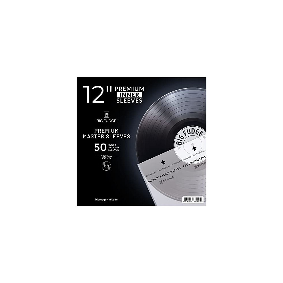 Big Fudge Premium Master Vinyl Record Sleeves - 12 Inch X 50Pcs - Archival Anti Static Rice Paper Inner Sleeves - Clear 3 Layer Lp Covers - Protective 850020702121