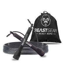 Beast Gear Skipping Rope – Steel Speed Jump Ropes for Adult Fitness – Lightweight, Adjustable Workout Equipment for Beginners & Pros - for