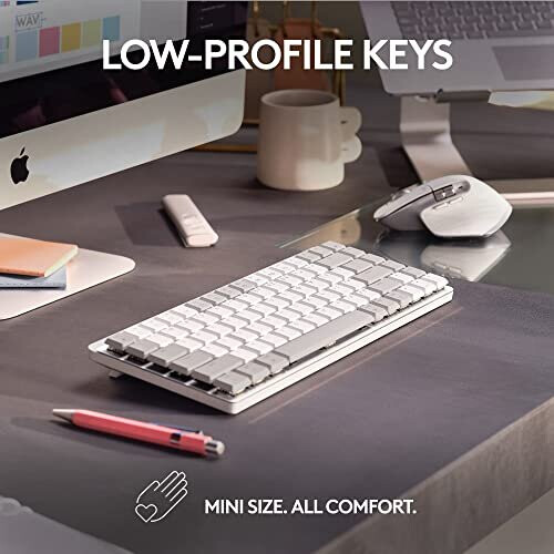 Logitech Logitech MX Mechanical Mini for Mac Wireless Illuminated Keyboard, Low-Profile Performance Switches, Tactile Quiet Keys, Backlit, Bluetooth, USB-C, 2