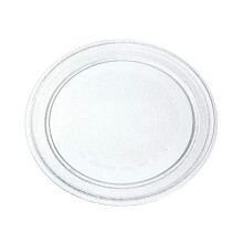 Quailitas Microwave Plate - 245 mm Microwave Turntable Glass Tray, Flat Profile, Scratch-Resistant Plate