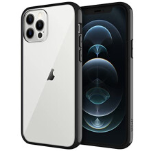 JETech Case for iPhone 12/12 Pro 6.1-Inch, Shock-Absorption Bumper Phone Cover, Anti-Scratch Clear Back (Black)