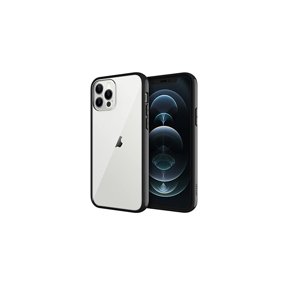 Jetech Case For Iphone 12/12 Pro 6.1-Inch, Shock-Absorption Bumper Phone Cover, Anti-Scratch Clear Back (Black) Black 815000027700