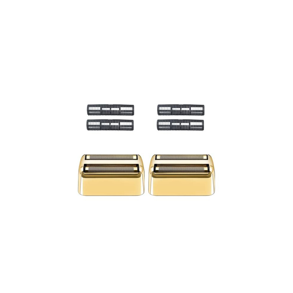 Cosyonall Golden 2 Pack Replacement Foil And Cutters Compatible With Babylisspro Double Foil Shaver, Replacement Foil For Babylisspro Barberology Fxfs2 Shaver,