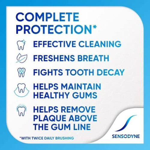 Sensodyne Sensodyne Complete Protection & Advanced Whitening Toothpaste For Sensitive Teeth, Eliminates Bad Breath, 75ml 2