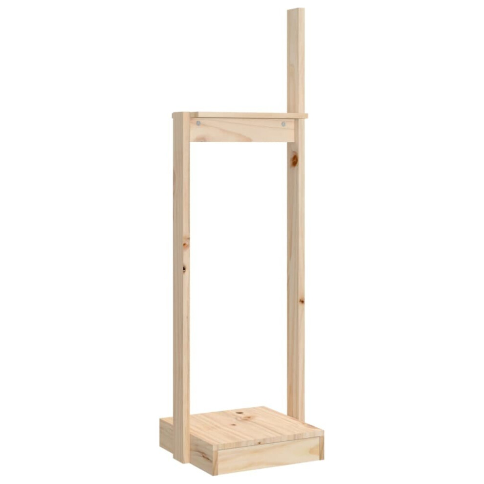 (Brown) vidaXL Solid Wood Pine Log Holder Rack Lumber Storage Carrier Multi Colours