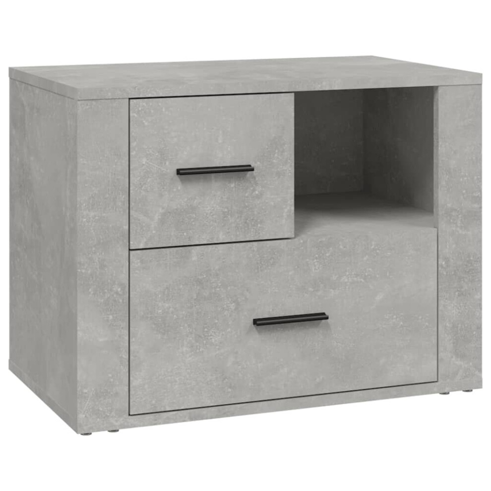 (Concrete grey) vidaXL Bedside Cabinet Engineered Wood End Table Nightstand Multi Colours