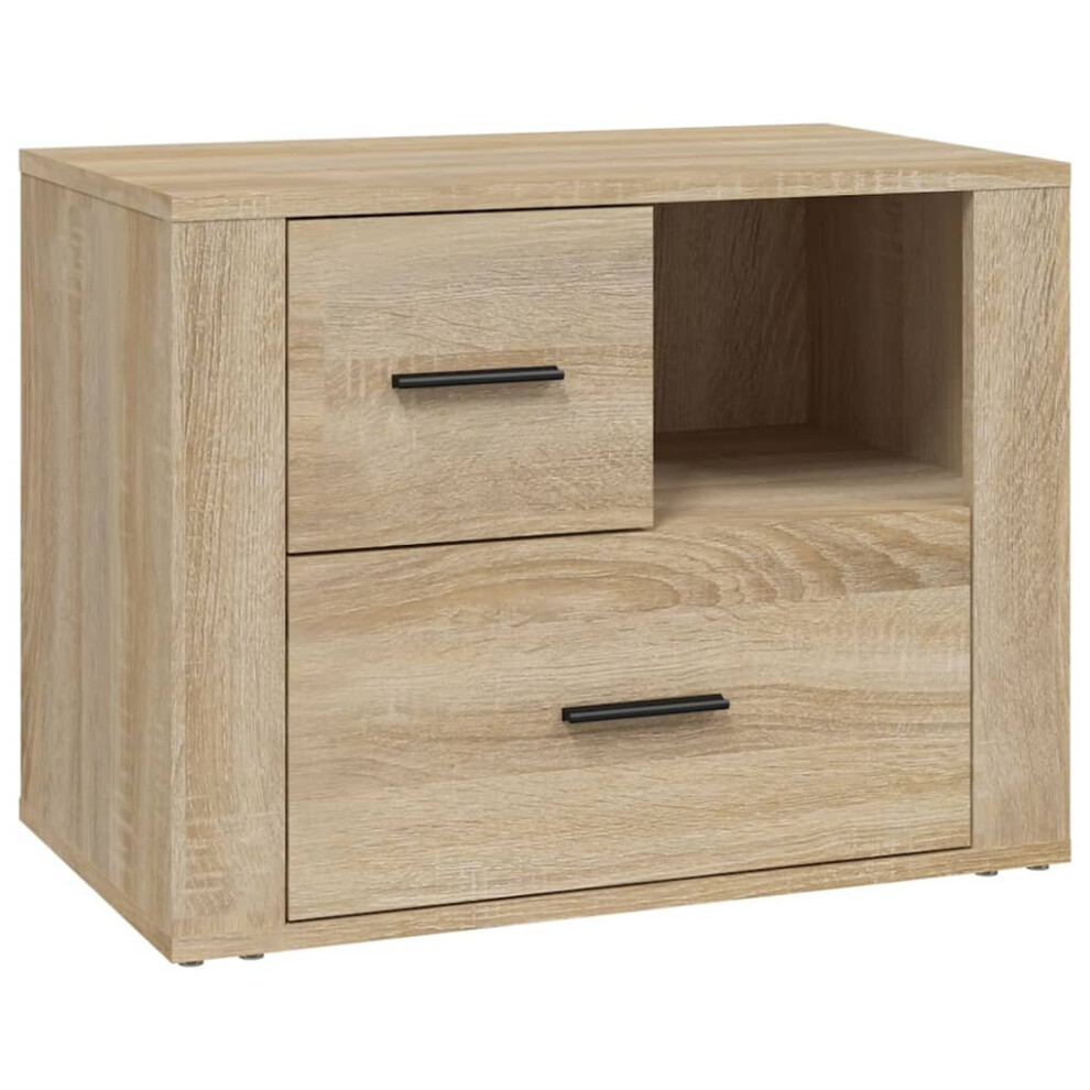 (Sonoma oak) vidaXL Bedside Cabinet Engineered Wood End Table Nightstand Multi Colours