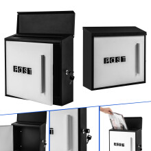 AREBOS Modern Design Letterbox Graphite Wall Mailbox Post Box