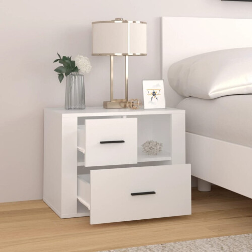 VidaXL (White) vidaXL Bedside Cabinet Engineered Wood End Table Nightstand Multi Colours 2