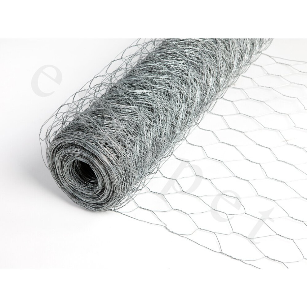 Actiaspet Chicken Wire Mesh Fencing Galvanised 50Mm X 90Cm X 25M (22G)