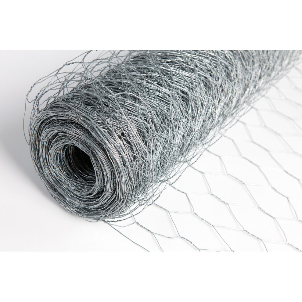 Chicken Wire Mesh Fencing Galvanised 50mm x 120cm x 25m (22g)